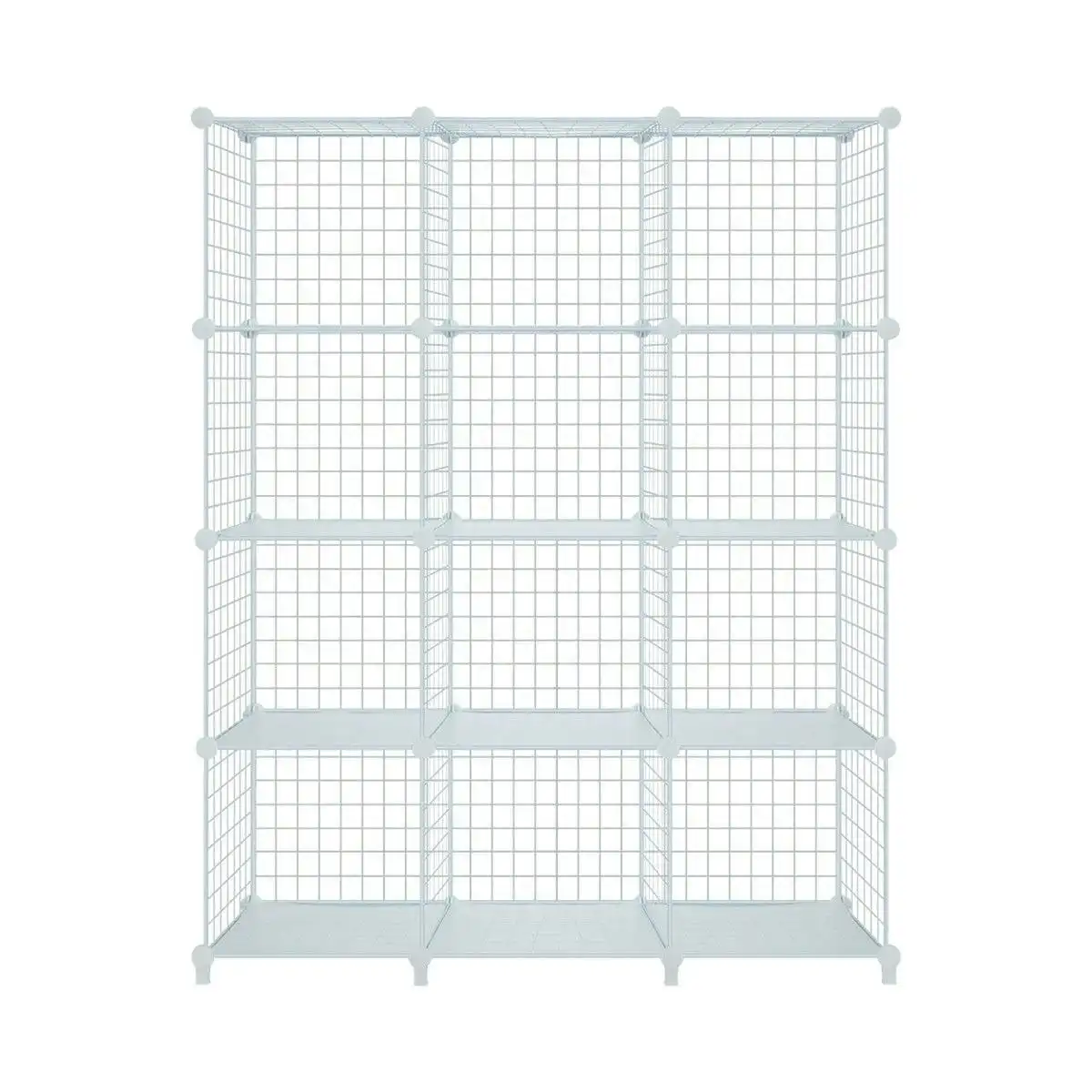 Ausway 12 Cube Metal Wire Storage Shelf Modular Organizer DIY Storage Rack White