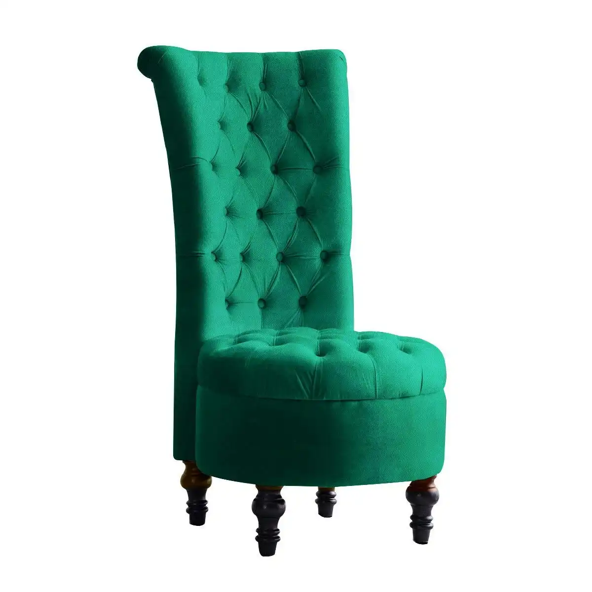 LUXSUITE  Velvet Accent Chair Lounge Bedroom Living Room Occasional Single Sofa Dressing Chair Armless High Back Green