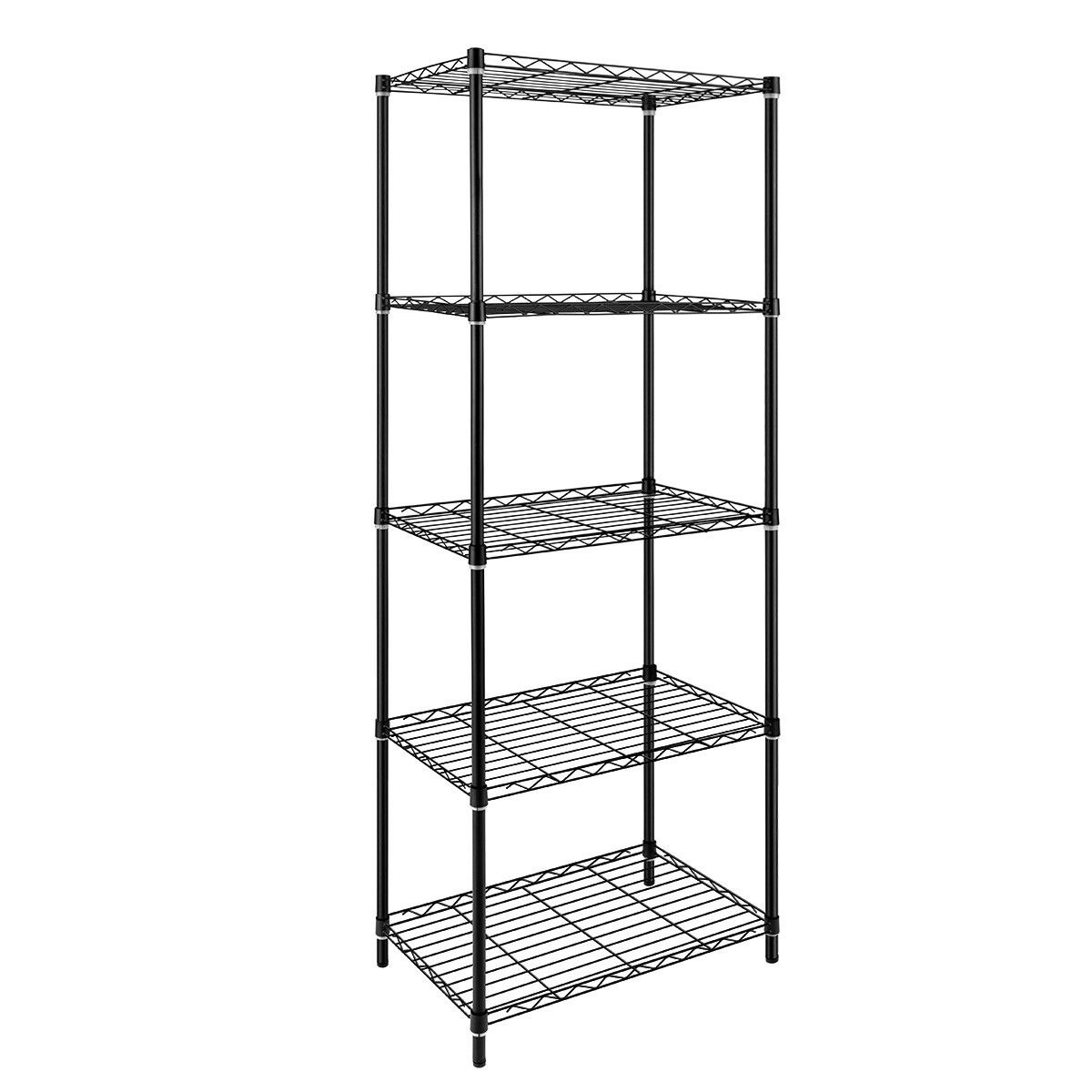 Ausway 5-Tier Metal Plant Stand Planter Flower Display Rack Multifunctional Storage Shelf Black