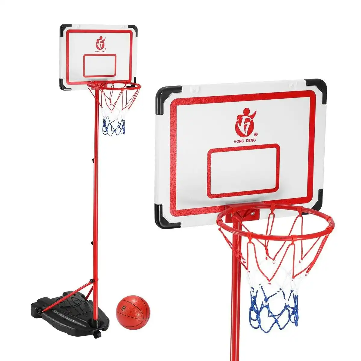 Ausway 2m Portable Adjustable Basketball Stand Hoop System for Kids w Basketball