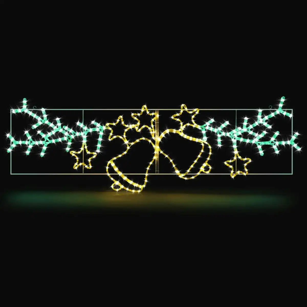 Solight Christmas Light Decor LED Strip Rope Xmas Bell Star Leaf Holiday Ornament Outdoor Indoor 180x61cm XXL Size