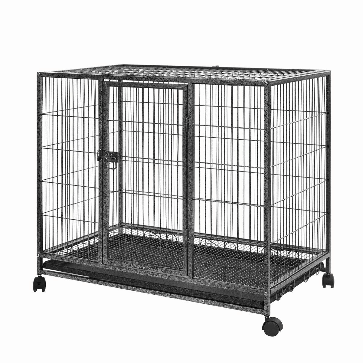 Pet Scene Dog Crate Doggy Playpen Puppy Kennel Pet Cat Rabbit House Metal Heavy Duty Wheels Tray 36 Inch