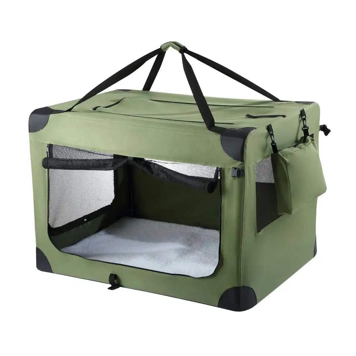 Pet Scene Soft Dog Crate Kennel Pet Cage Cat Travel Carry Bag Extra Large Puppy Carrier Foldable Portable Green 3XL