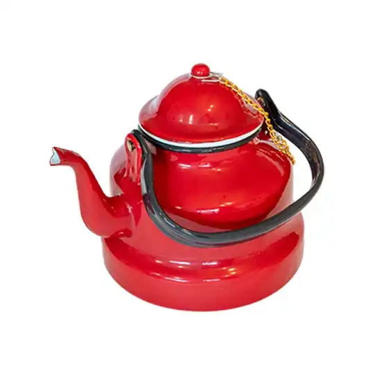 Urban Style Enamelware 2L Induction Oven Multipurpose Tea Kettle w/ Handle Red