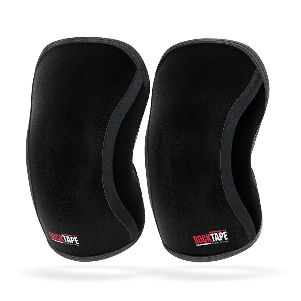 Rocktape Large 5mm Assassins Knee Sleeves Fitness Support Compression Black