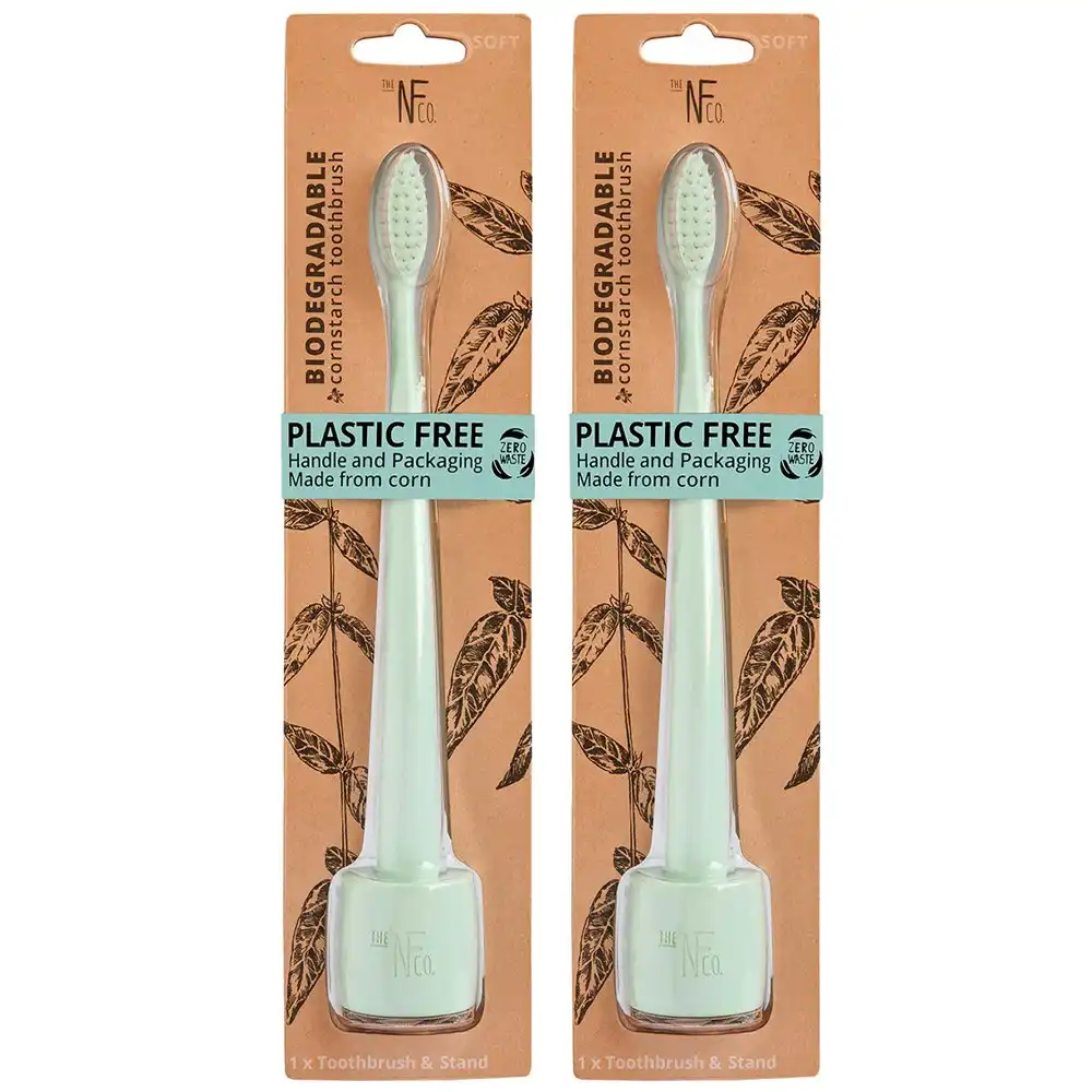 Nfco Bio Soft-Bristles Toothbrush w/ Stand Oral Teeth Hygiene Care Rivermint