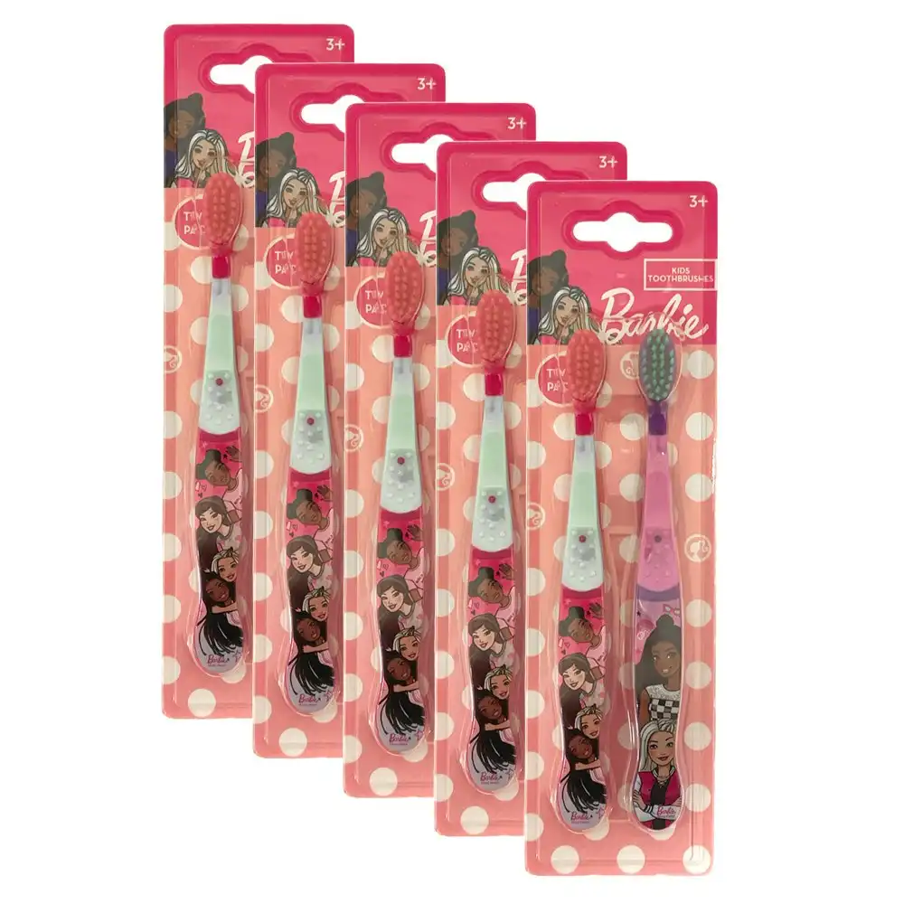 10pc Barbie 16cm Kids/Children Soft Bristle Oral/Dental Brushing Toothbrush 3+