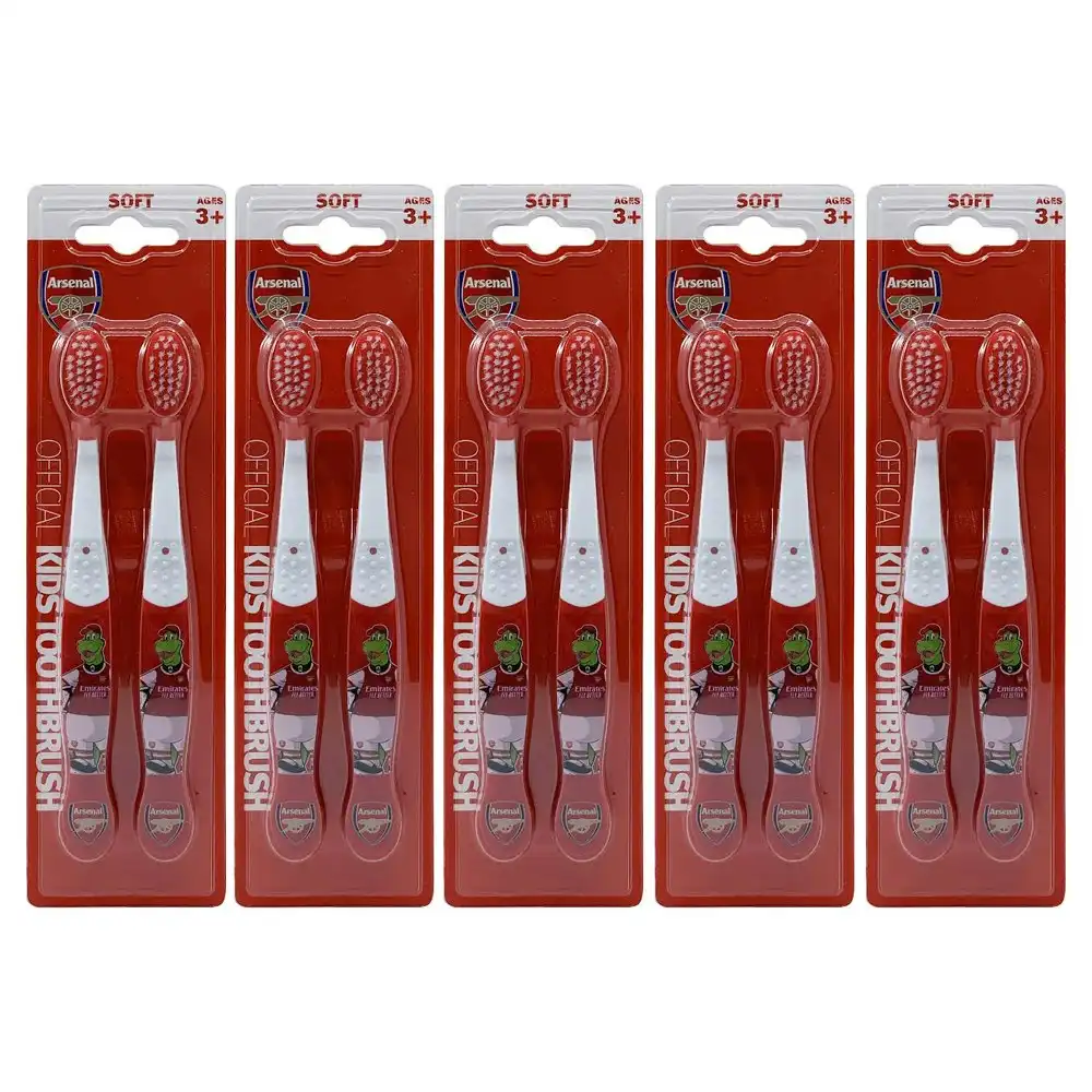 10pc EPL Arsenal F.C. Soft Bristle Toothbrush Dental Teeth Oral Care Kids 3+