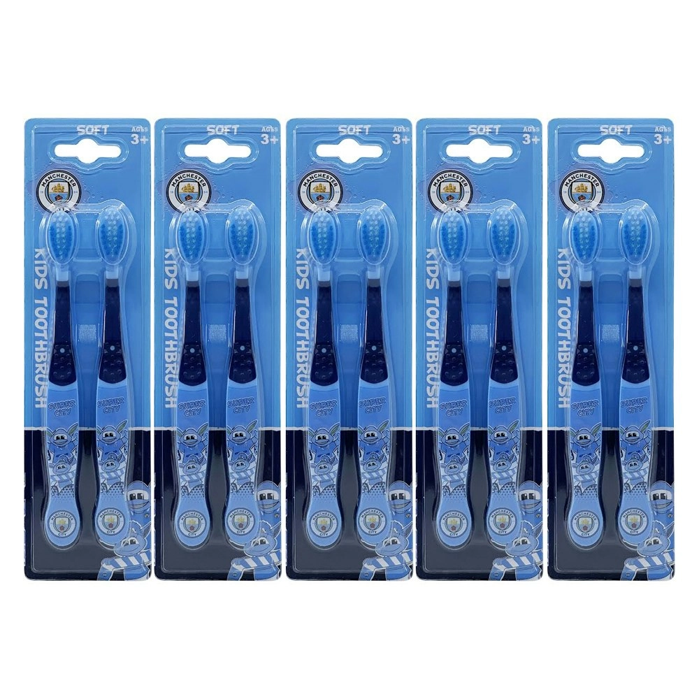 10pc EPL Manchester City F.C. Kids Soft Toothbrush Dental Teeth Oral Care 3+