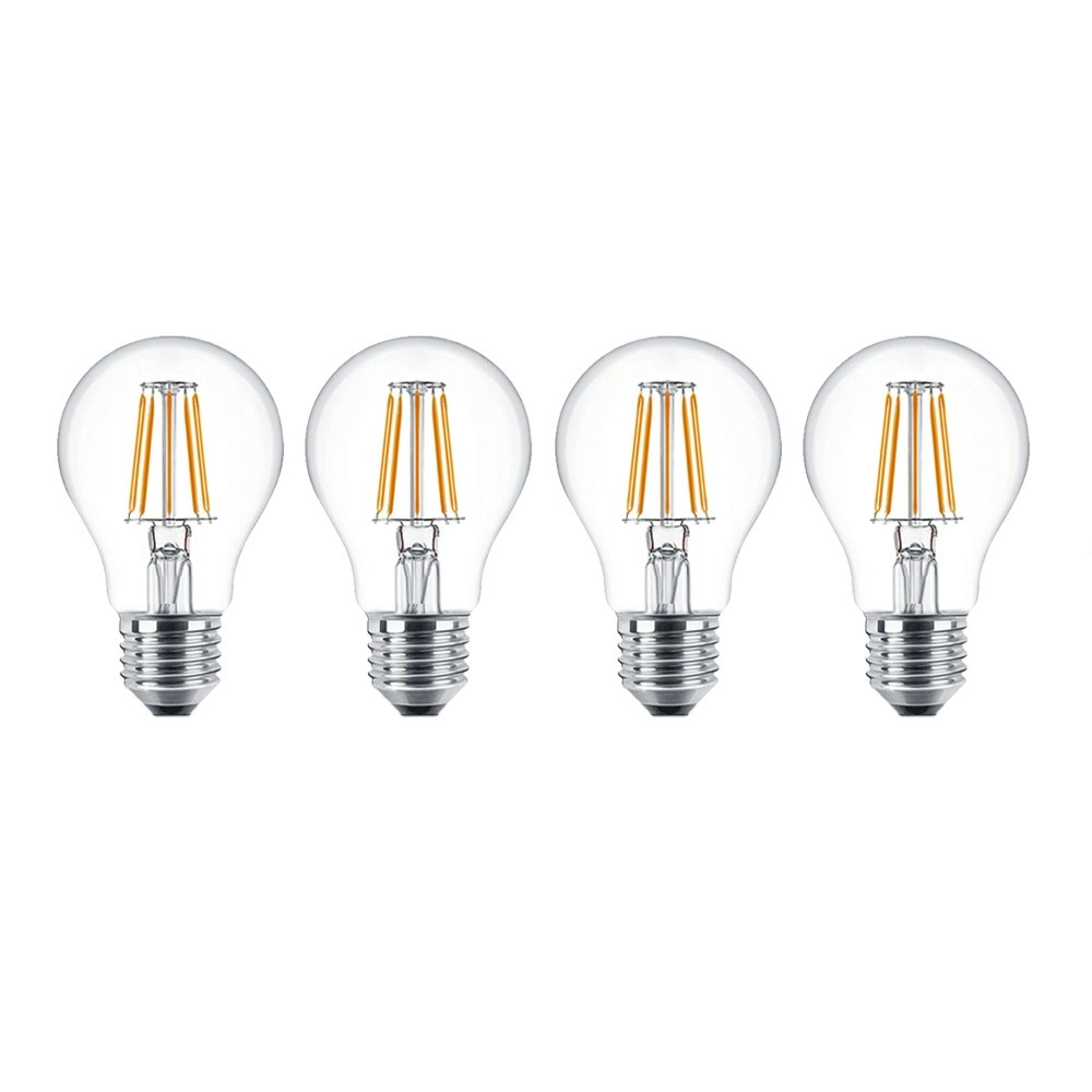 4x Sansai Home/Office LED 800lm Light Bulb A60 Filament 8W E27 Screw Warm WHT