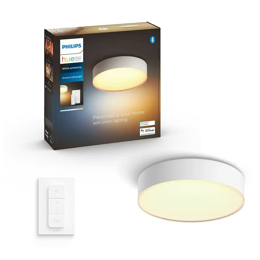 Philips Hue White Ambiance Enrave Small Ceiling Light Home Lighting w/ Bluetooth