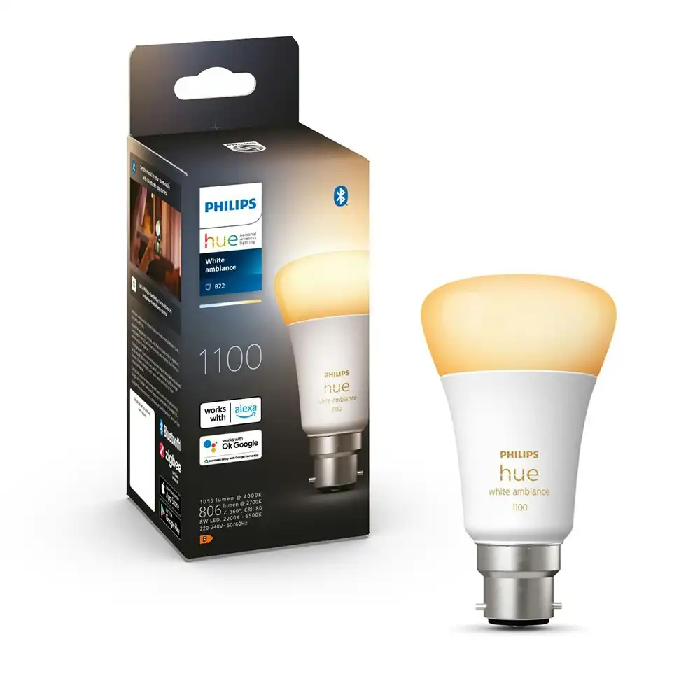 Philips Hue White Ambiance Home Light Bulb/Globe 11W A60 B22 w /Bluetooth 1055LM