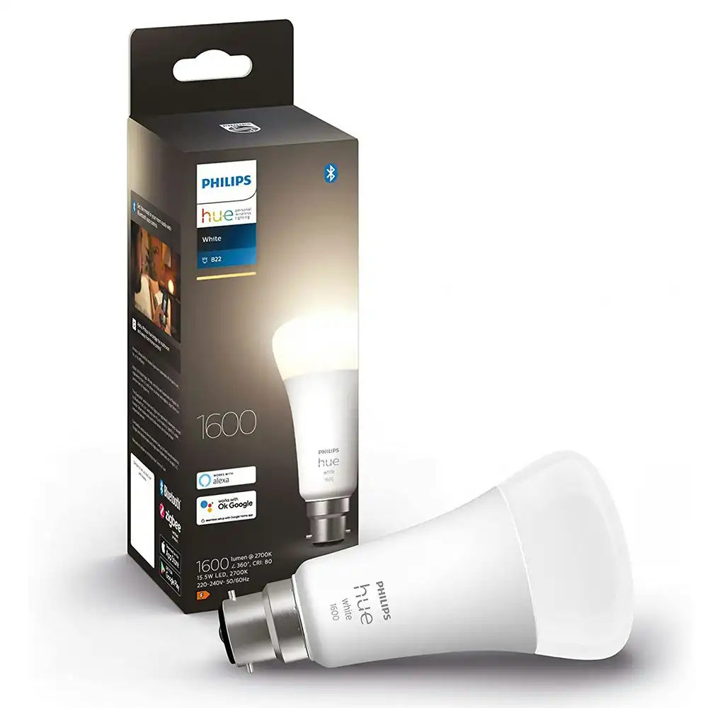 Philips Hue White Home Light Bulb/Globe 15.5W A67 B22 w /Bluetooth 1600LM