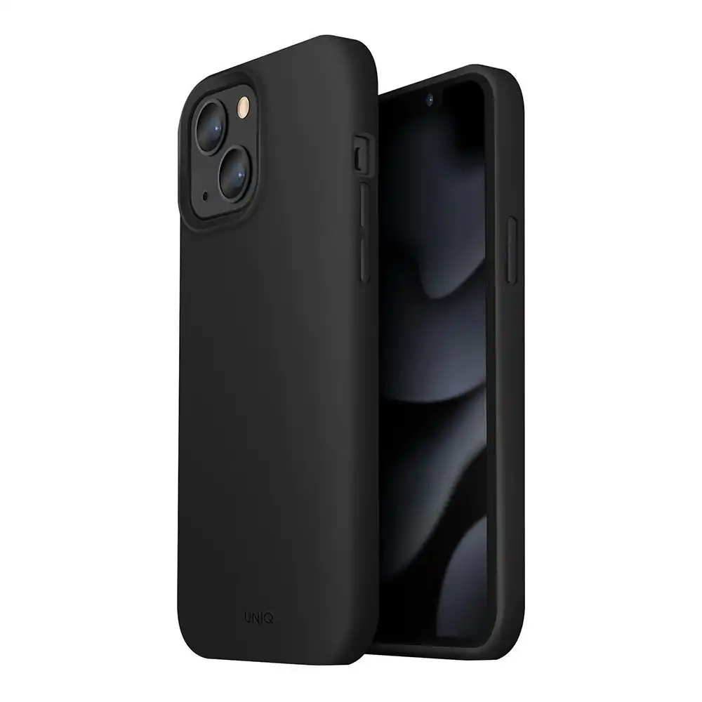 Uniq Lino Soft Silicone Mobile Case Protective Cover For Apple iPhone 13 Black