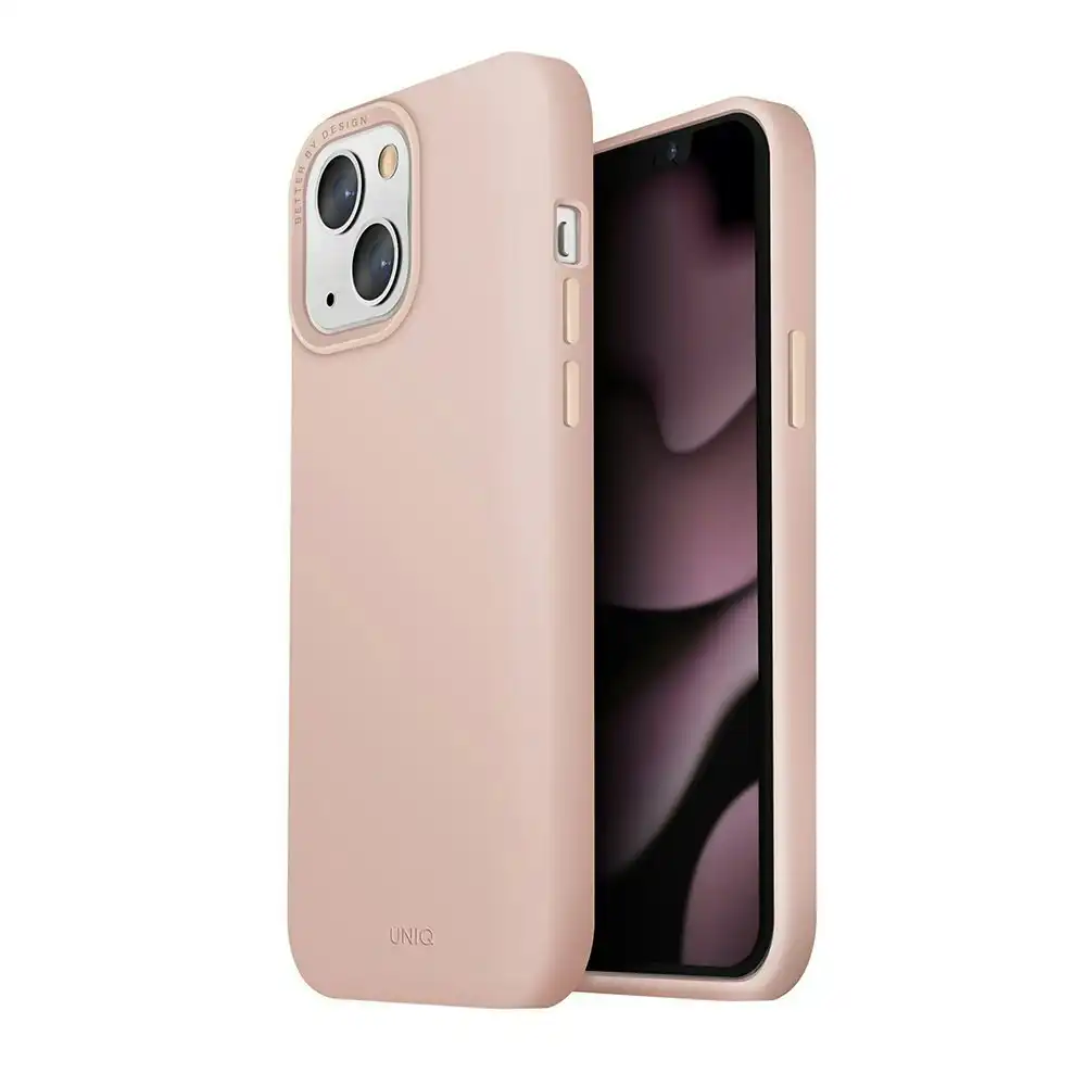 Uniq Lino Soft Silicone Mobile Case Protective Cover For Apple iPhone 13 Pink