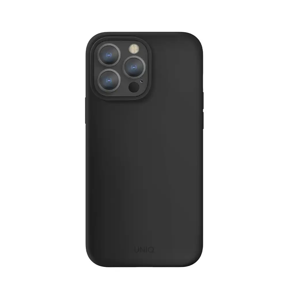 Uniq Lino Silicone Mobile Case Protective Cover For Apple iPhone 13 Pro Black