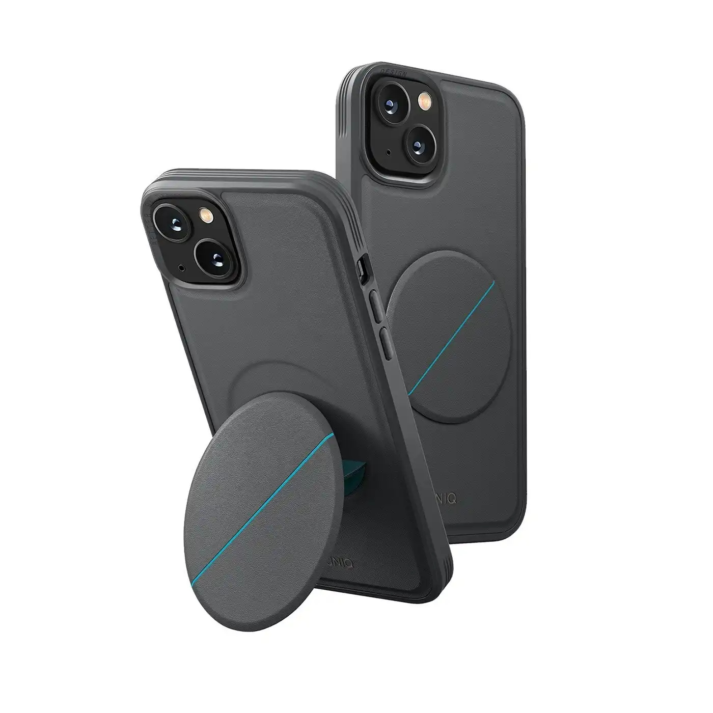 Uniq Novo Phone Case Protection Slim Cover w/ MagPop For iPhone 14 Plus Grey
