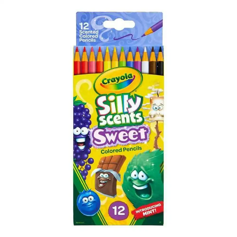 12pc Crayola Silly Scents Coloured Pencils Kids/Children Drawing Art/Craft 5y+