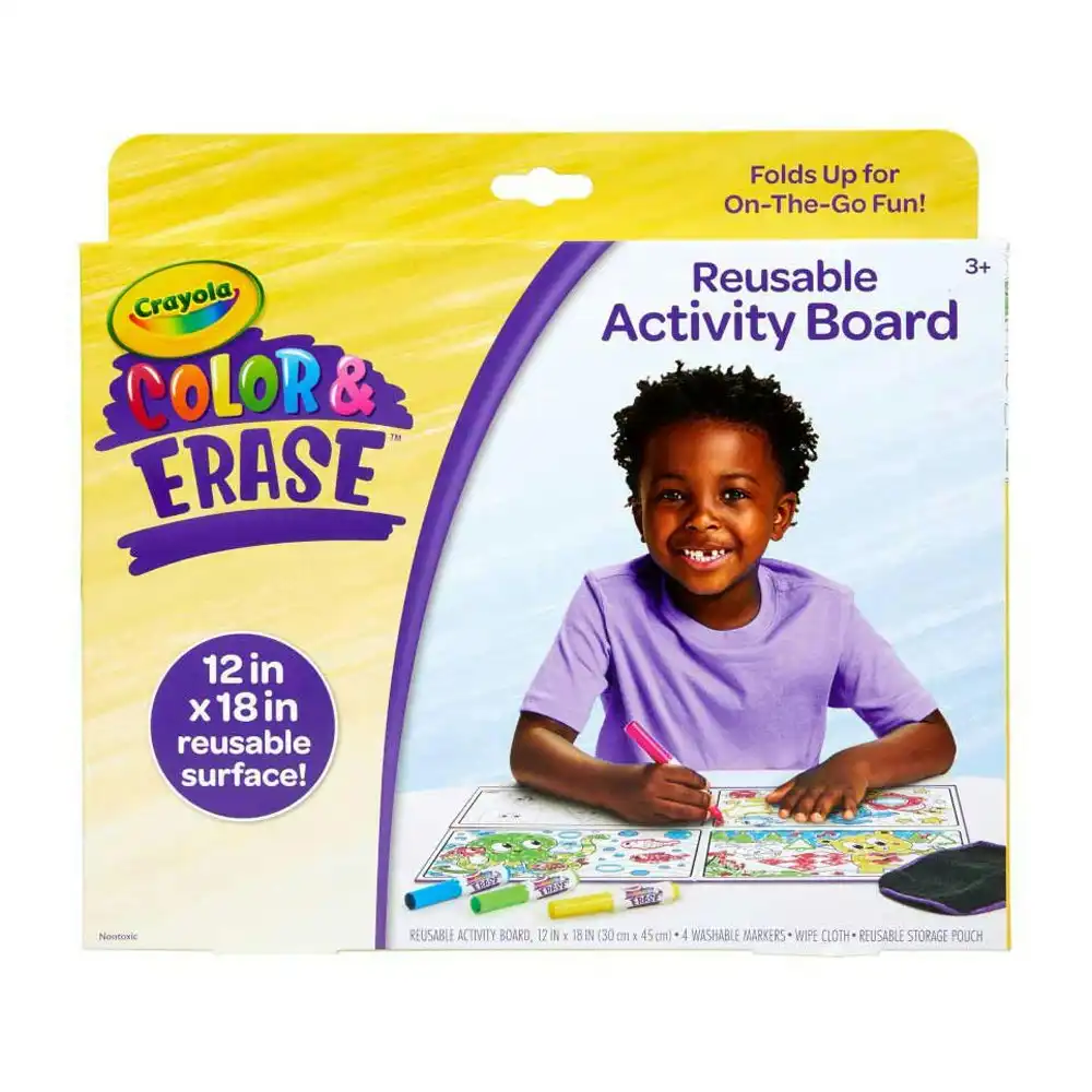 Crayola Colour & Erase 30x45cm Reusable Activity Board w/ Marker Kids/Child 3y+