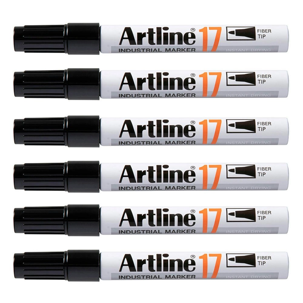 12PK Artline 17 Industrial Permanent Marker 1.5mm Bullet Nib - Black