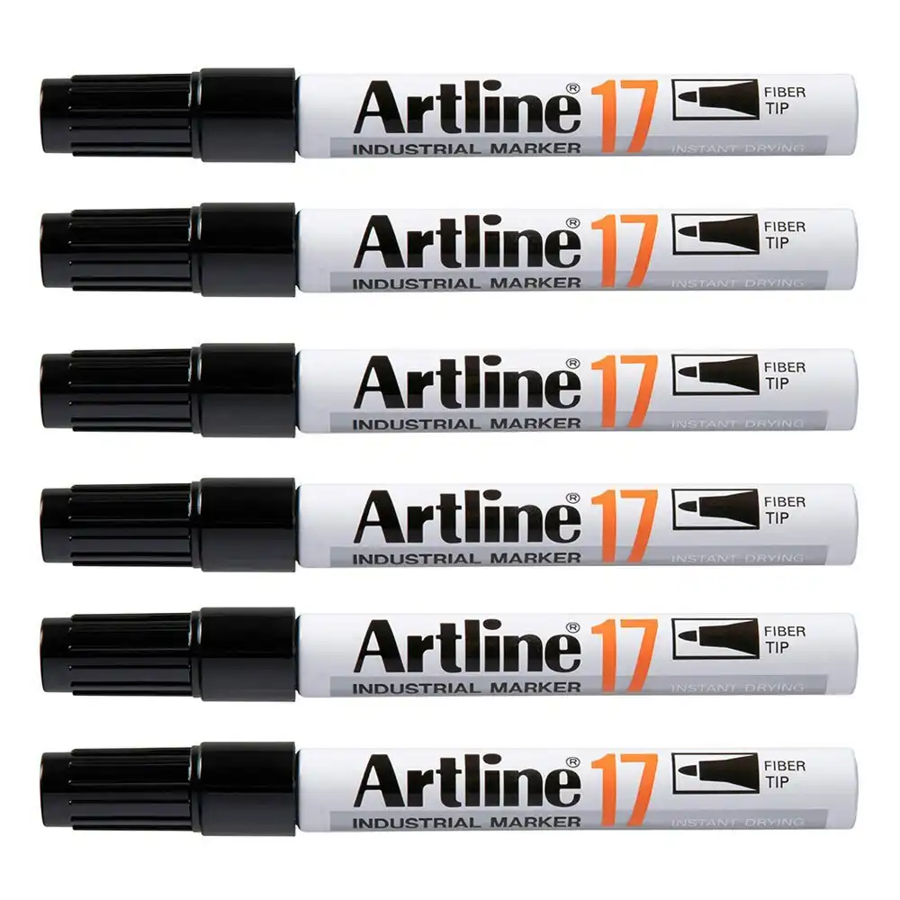 12PK Artline 17 Industrial Permanent Marker 1.5mm Bullet Nib - Black