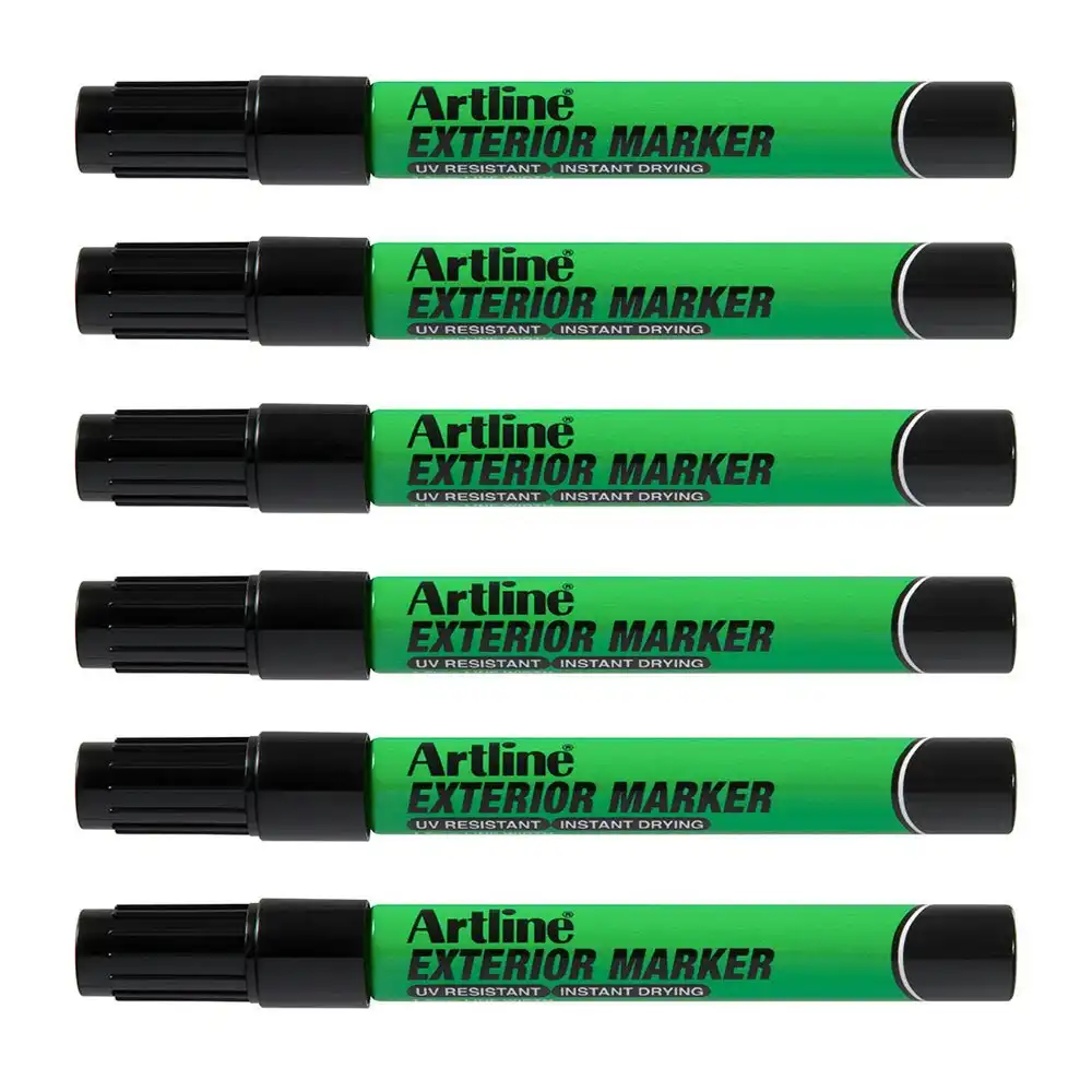 12PK Artline Exterior Permanent Marker 1.5mm Bullet Nib - Black