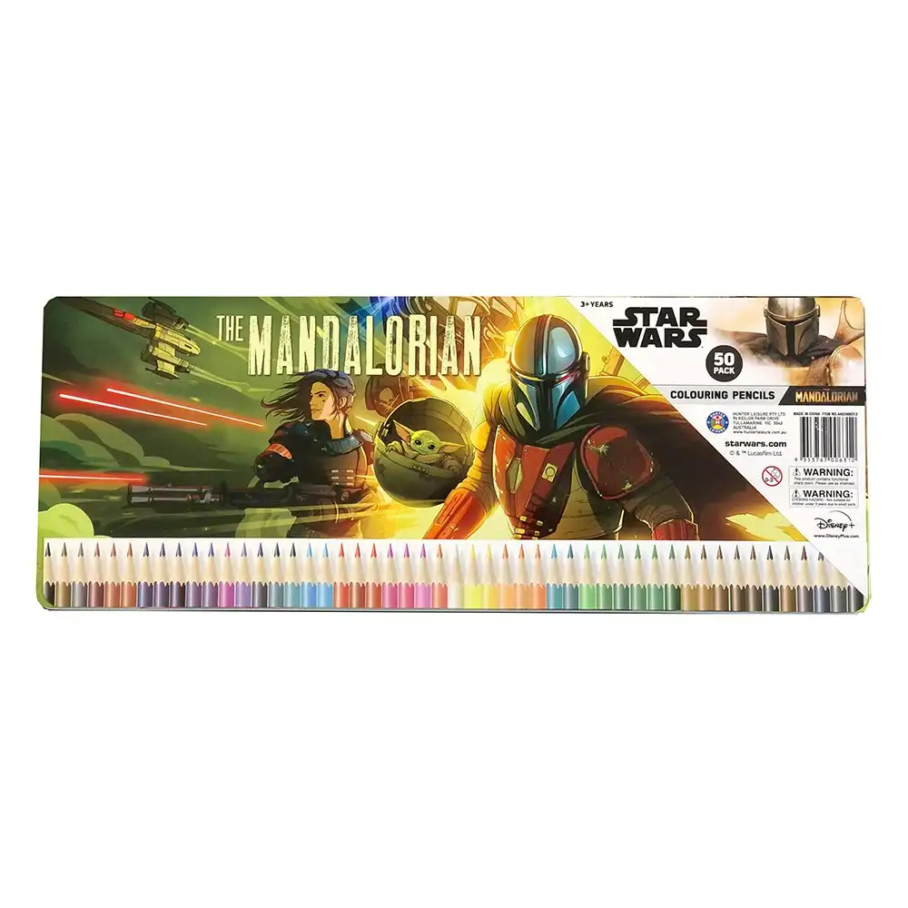 50pc Star Wars The Mandalorian Colouring Pencils Set Drawing Art/Craft Kids 3y+