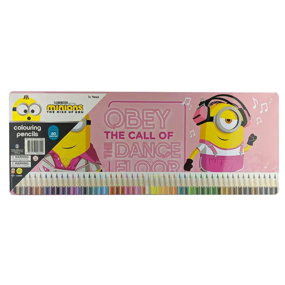 50pc Minions Rise Of Gru Colouring Pencils Set Kids/Children Art/Craft Tools 3y+