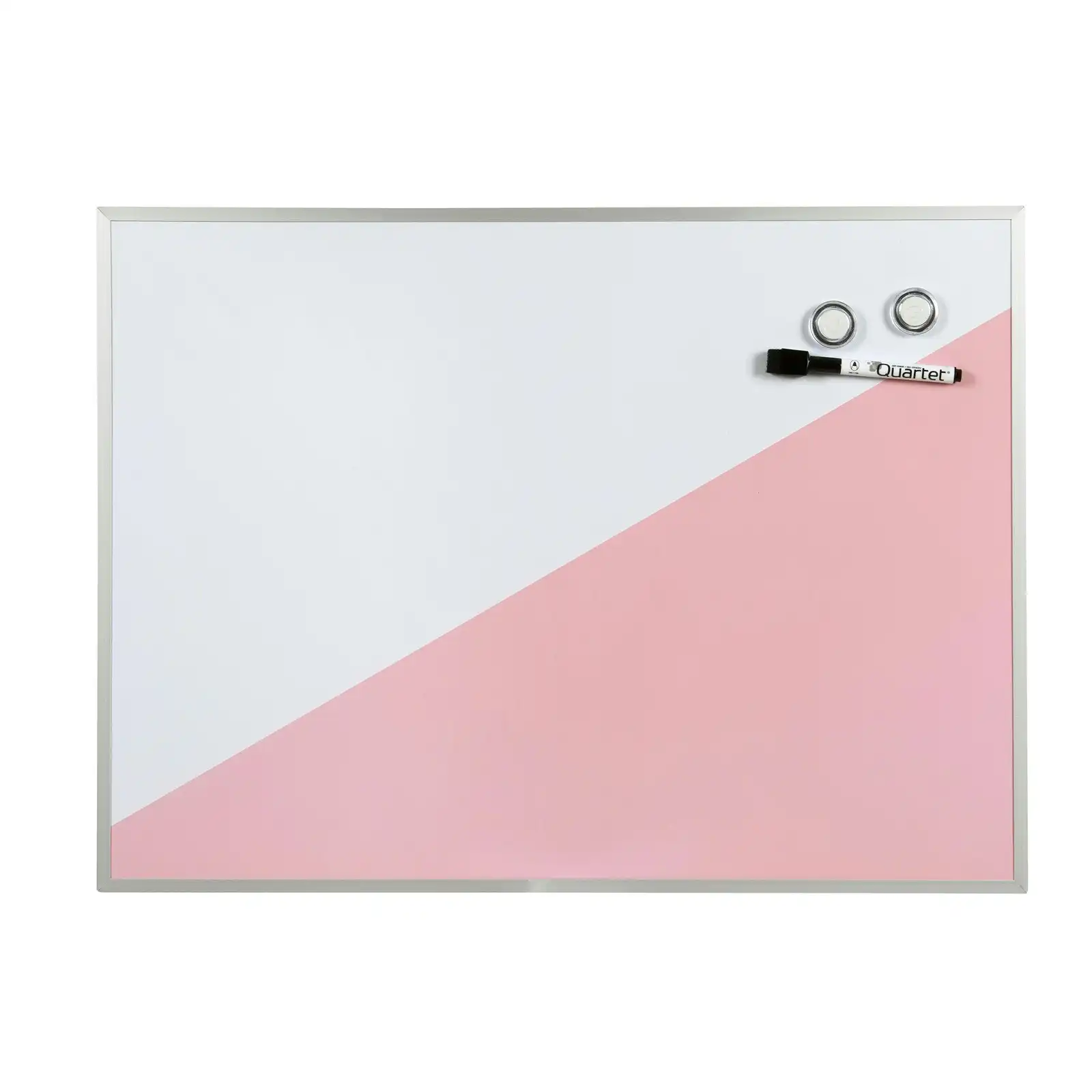Quartet Geo Magnetic Board 59x43cm Dry-Erase Whiteboard w/ Marker/Magnets Pink