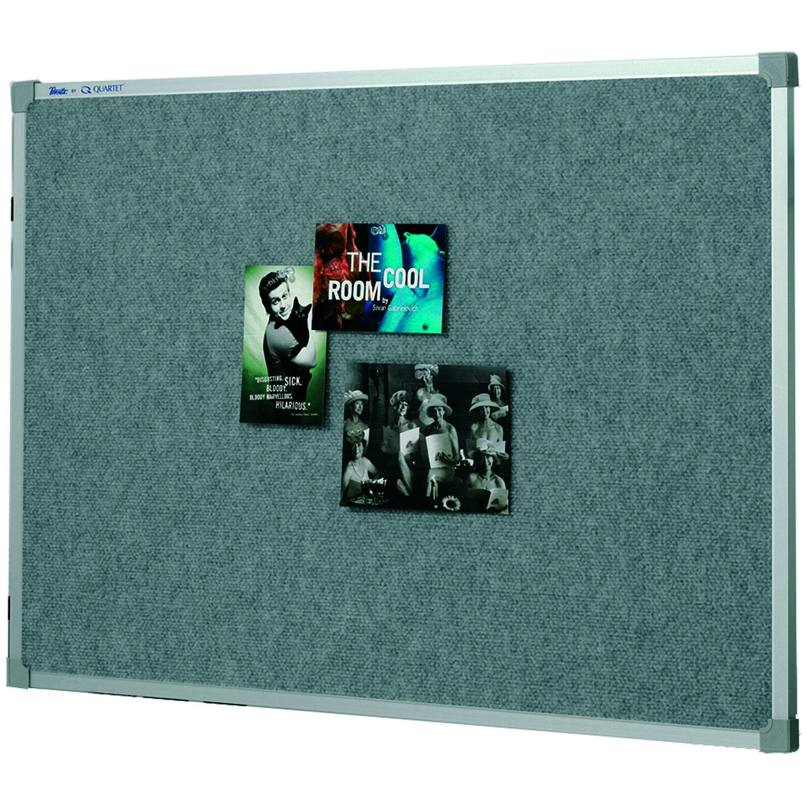 Quartet Penrite 90x60cm Office/School Fabric Pinboard w/ Aluminium Frame Silver