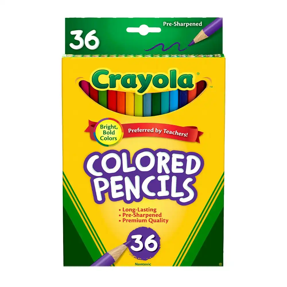 36pc Crayola Kids/Childrens Creative Full Size Art/Craft Colored/Drawing Pencils