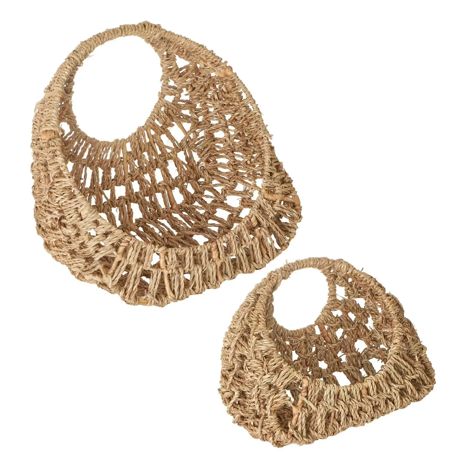 2pc Cooper & Co. Hart Wall Mounted Indoor Woven Fabric Plant Holder/Pot Set