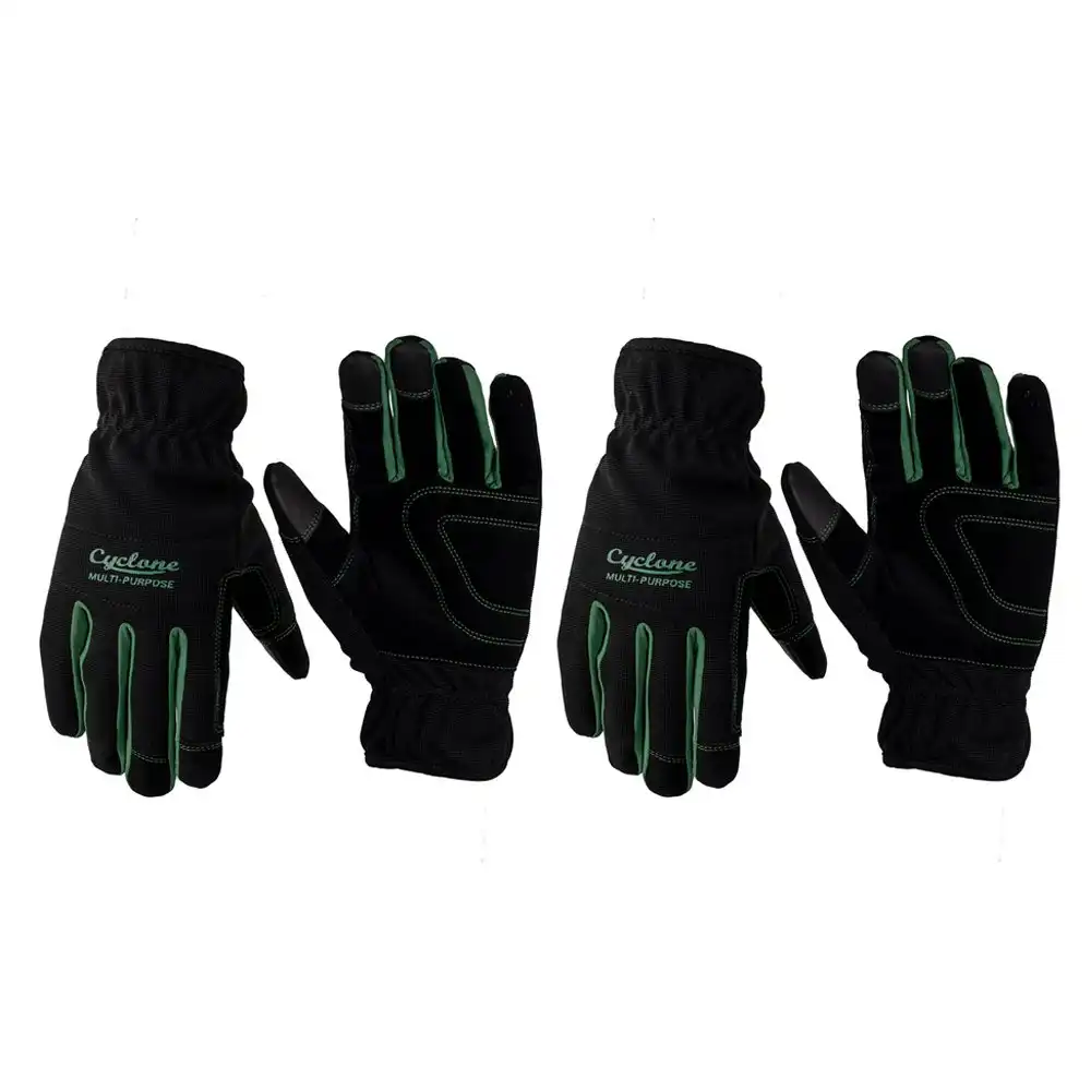 2x Cyclone Size XL Multi-Purpose Gardening Gloves Touch Screen Compatible