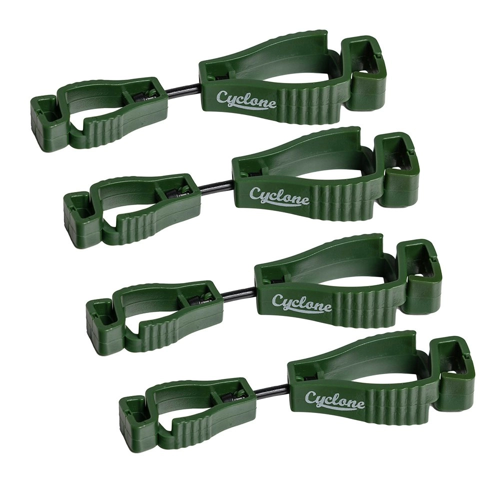 4x Cyclone Clip Accessory/Holder For Gardening Gloves Polypropylene Green