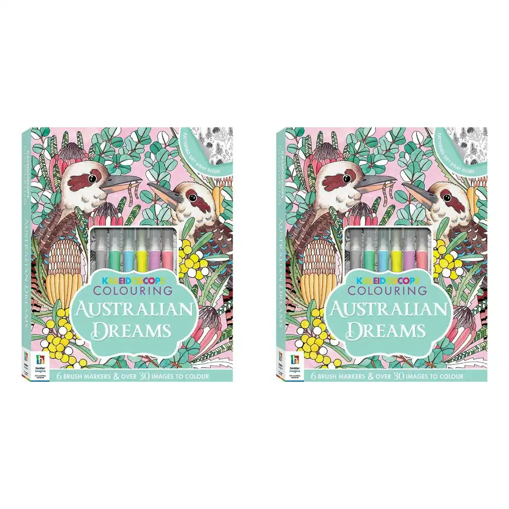2x Kaleidoscope Colouring Kit: Australian Dreams Activity Kit Kids Art Book 6y+