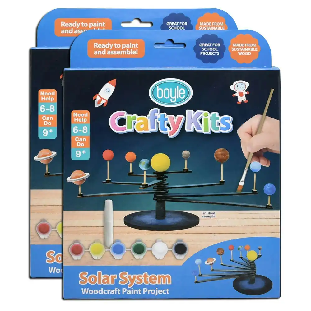 2x Boyle Crafty Kits 25cm Solar System DIY Paint Activity Kit Kids/Child Toy 6y+
