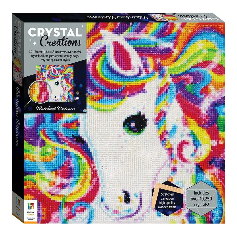 Art Maker Crystal Creations Canvas: Rainbow Unicorn Craft Activity Kit 14y+