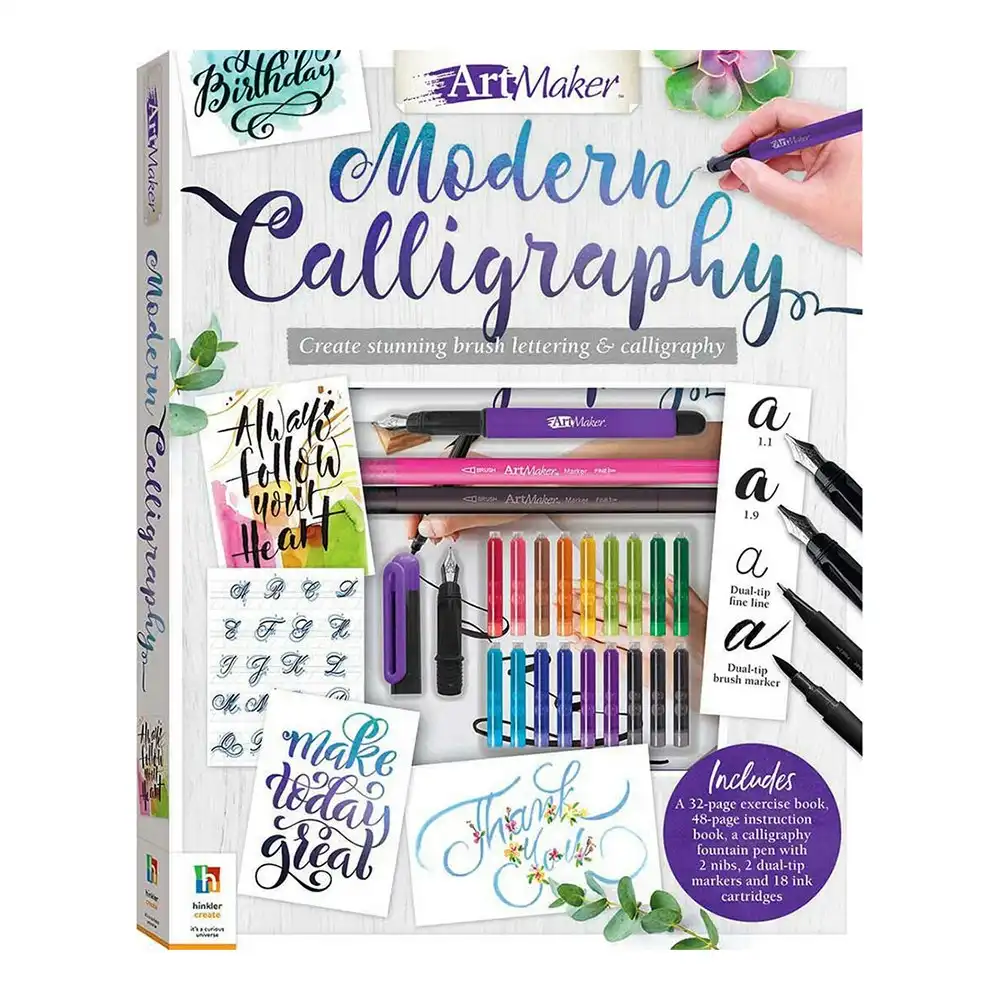Art Maker Modern Calligraphy Book/Pen/Marker/Ink Kit Art/Craft Activity