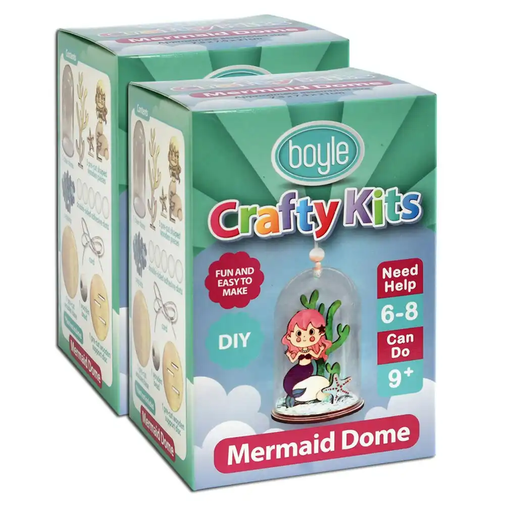 2x Crafty Kits DIY Hanging Mermaid Dome Arts/Craft Set Kids Fun Activity Toy 6y+