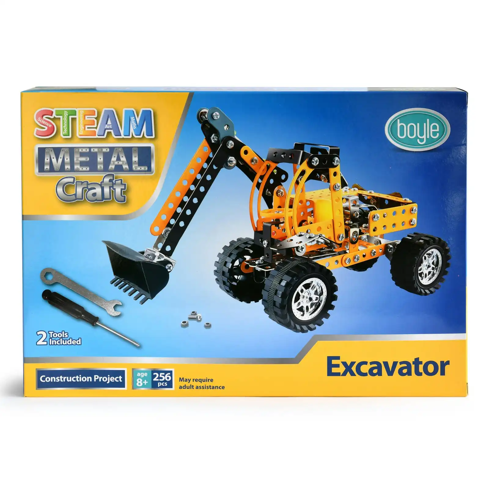 STEAM Metal Craft 27cm Excavator DIY Construction Kit Activity Toy Kids 8y+