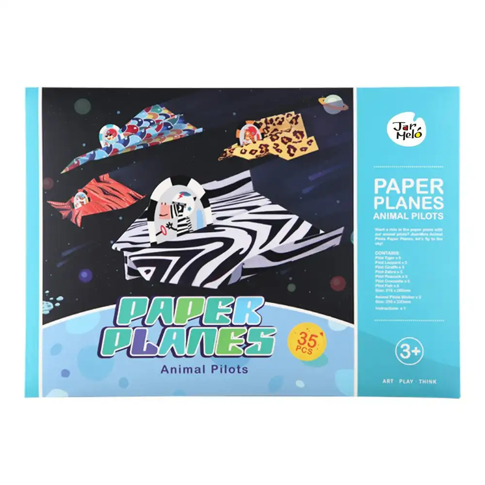 35pc Jarmelo Origami DIY Animal Pilots Paper Plane Kids Folding Craft/Sticker 3+