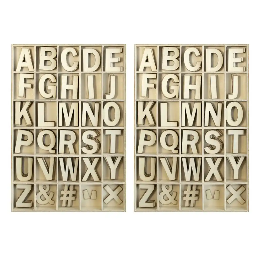 330pc Boyle 16.5cm Plywood Alphabet Letter Set in Tray Kids/Toddler Toy Natural