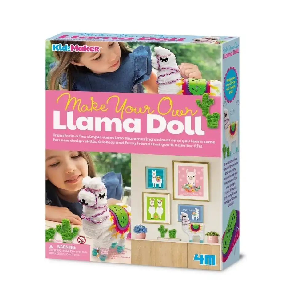 4M KidzMaker Make Your Own 24cm DIY Llama Doll Kids/Children Art Activity 5y+