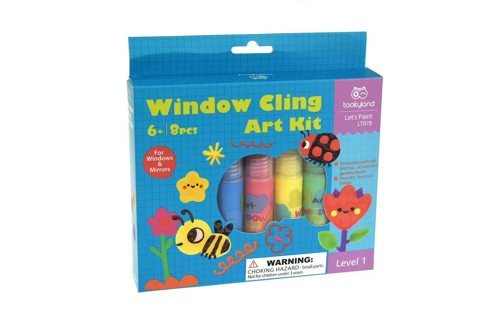8pc Tookyland Kids Mirror/Window Cling Art Craft Activity Play Fun Kit Toy 6+