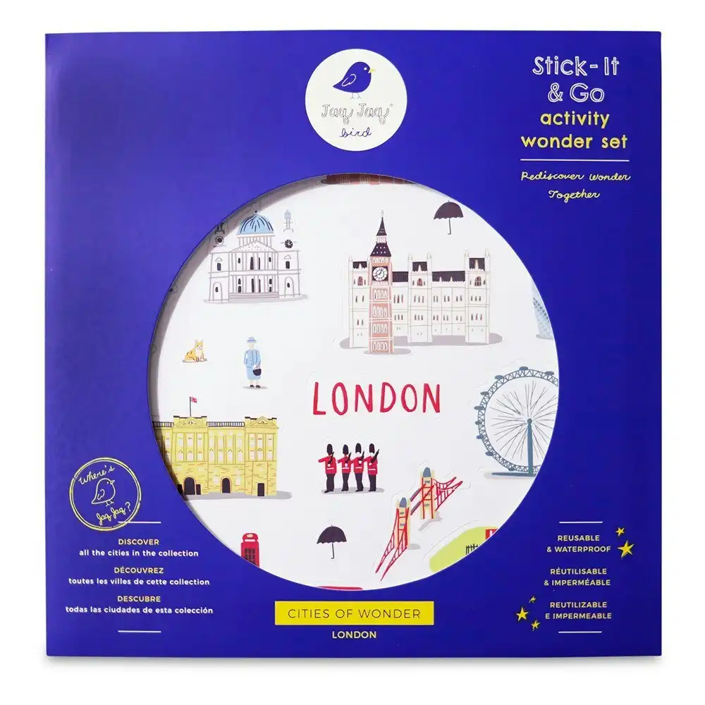 Jaq Jaq Bird Cities of Wonder Stick It & Go Activity Set London Kids Art 3y+