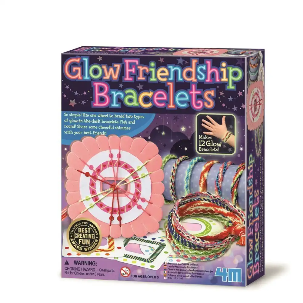 4M Glow-in-The-Dark DIY Glow Friendship Bracelets Kids Make Your Own Art 5y+