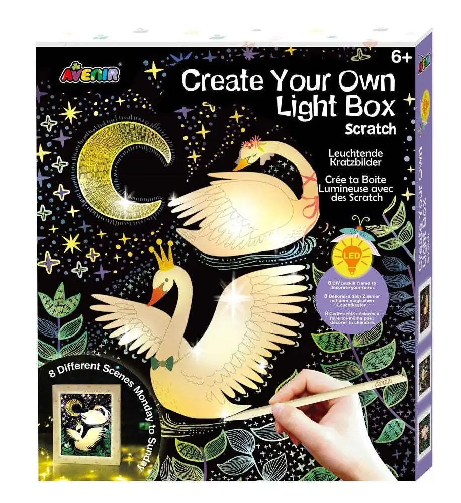 Avenir Scratch Swan Kids/Children Light Box Art/Craft Fun Activity Decor 6y+