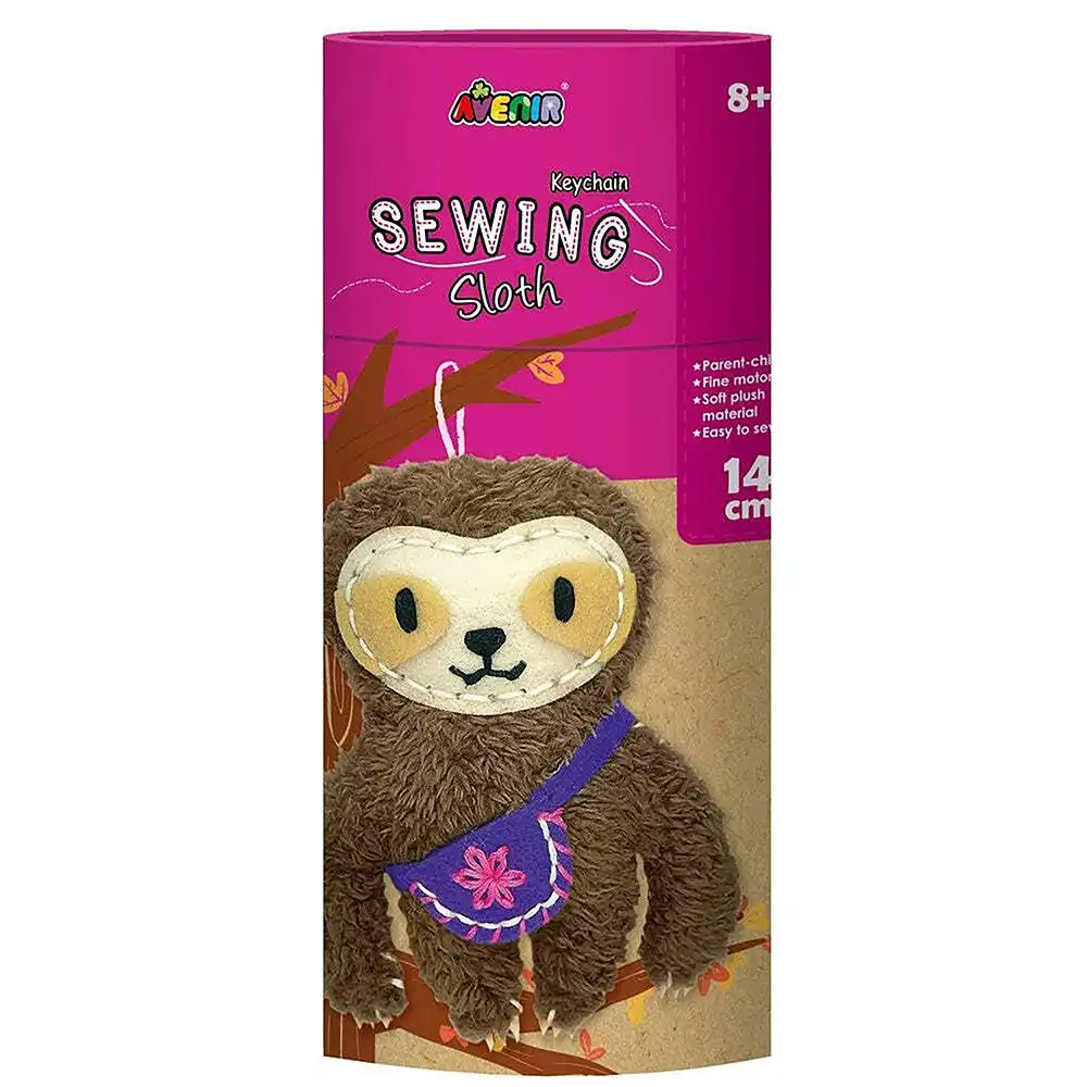 Avenir Sewing Key Chain Sloth Soft Plush Kids/Children Fun Craft Activity 8y+
