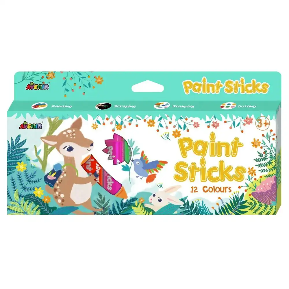 Avenir Paint Sticks 12 Colours Creative Art/Craft Kids/Toddler Activity 3y+
