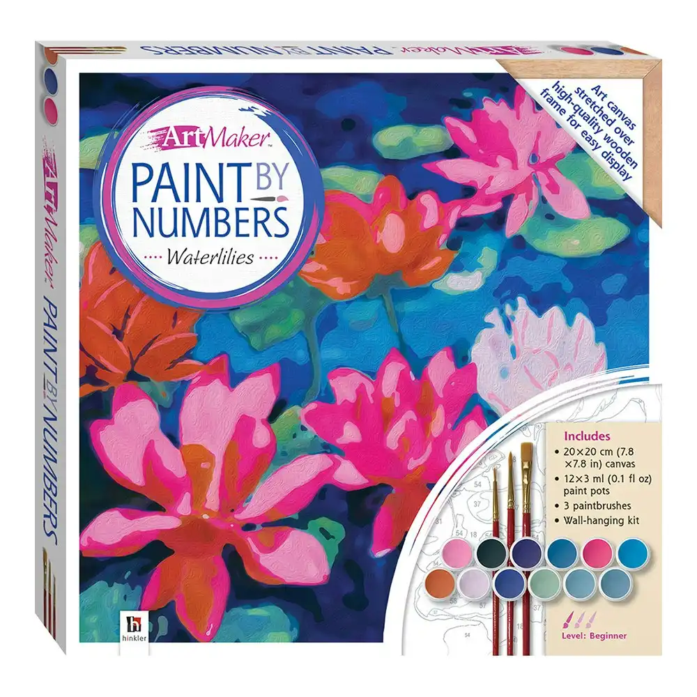 Art Maker Paint by Numbers Canvas Waterlilies Painting Set Activity 14y+
